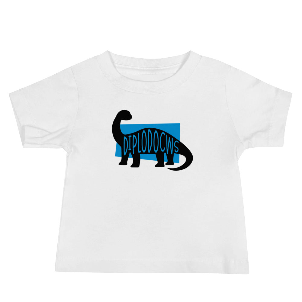 Diplodocus Diplodocws Baby Jersey Short Sleeve Tee T-shirt White Welsh Dinosaur - Taffy Tees