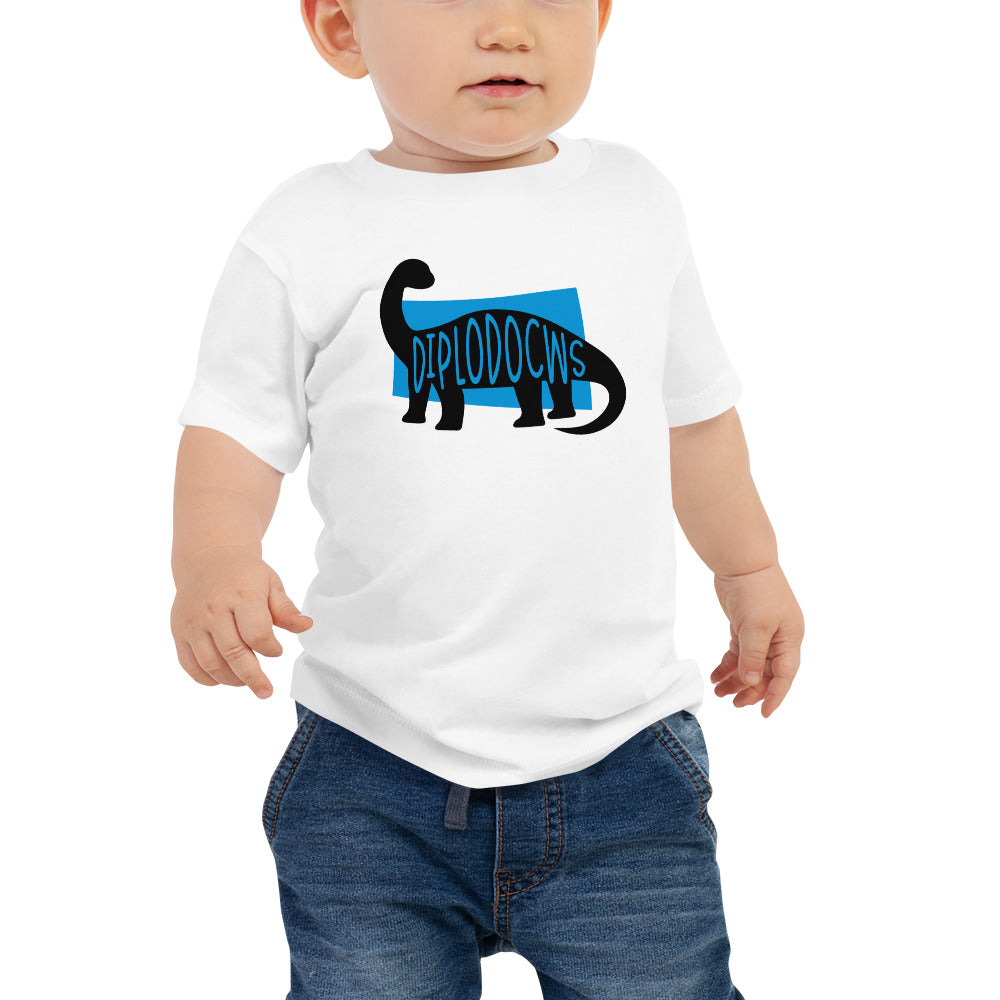 Diplodocus Diplodocws Baby Jersey Short Sleeve Tee T-shirt White Welsh Dinosaur - Taffy Tees