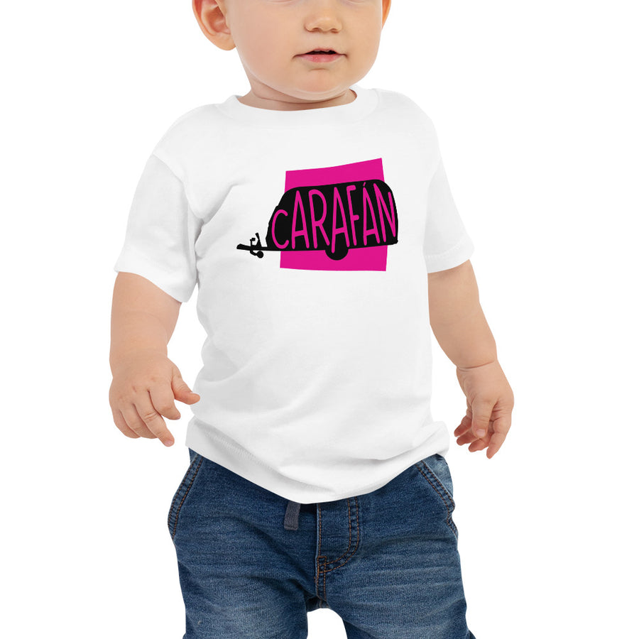 Caravan Carafán Baby Jersey Short Sleeve Tee T-shirt White Welsh - Taffy Tees