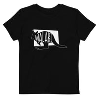 Wallaby Walabi Organic Cotton Kids T-shirt Black Welsh