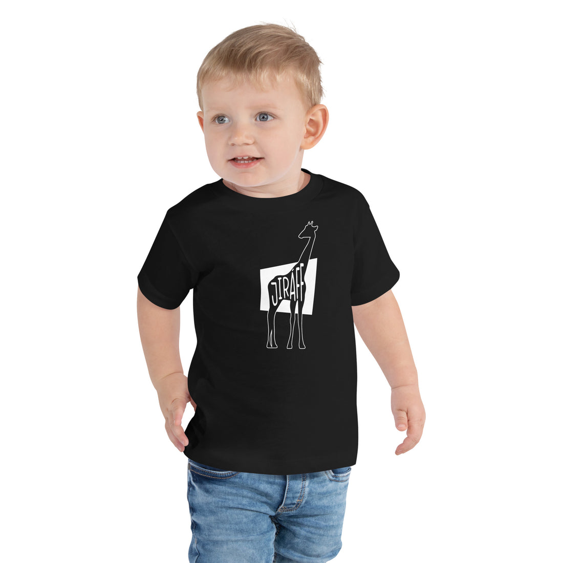 Giraffe Jiráff Toddler Short Sleeve Tee Black Welsh