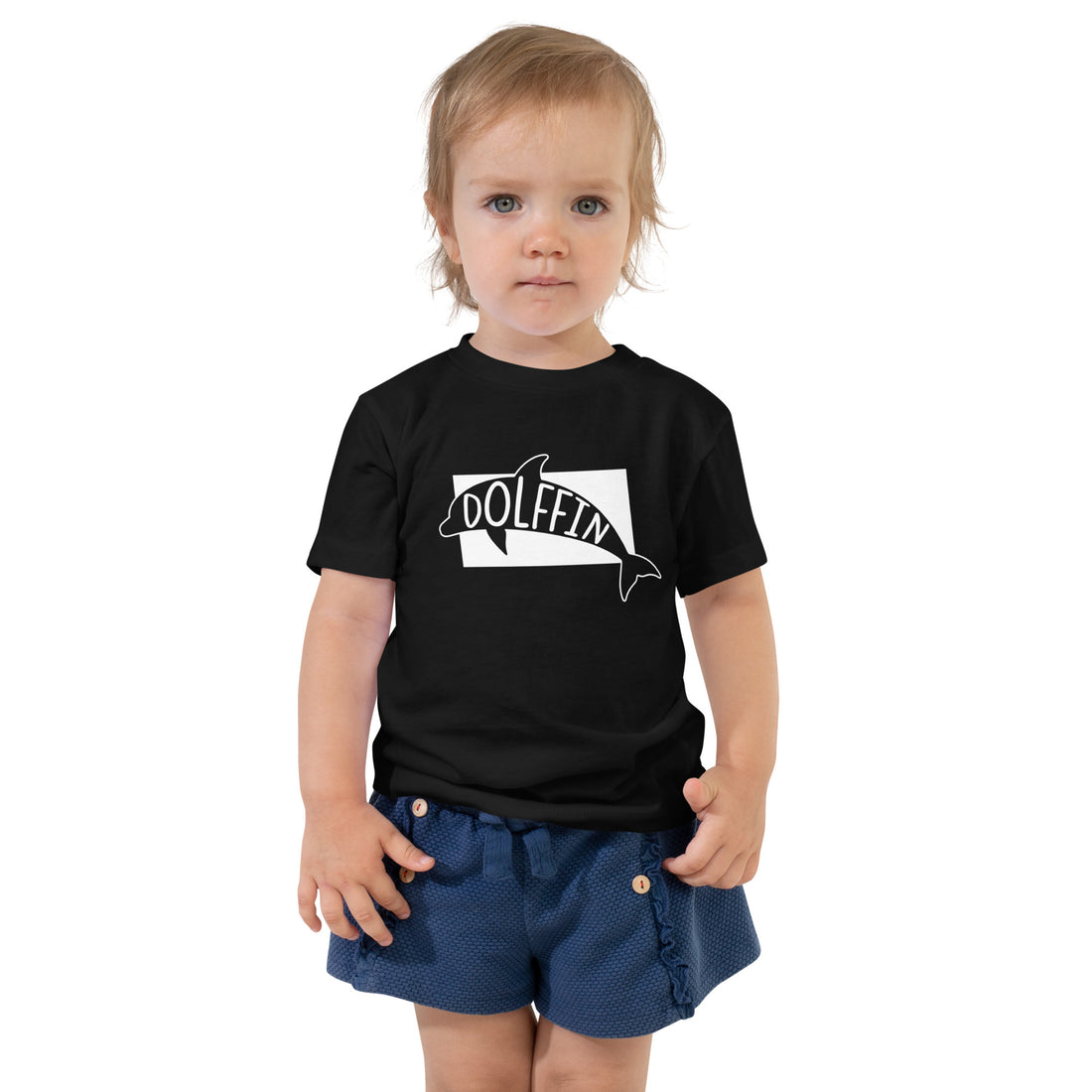 Dolphin Dolffin Toddler Short Sleeve Tee Black Welsh