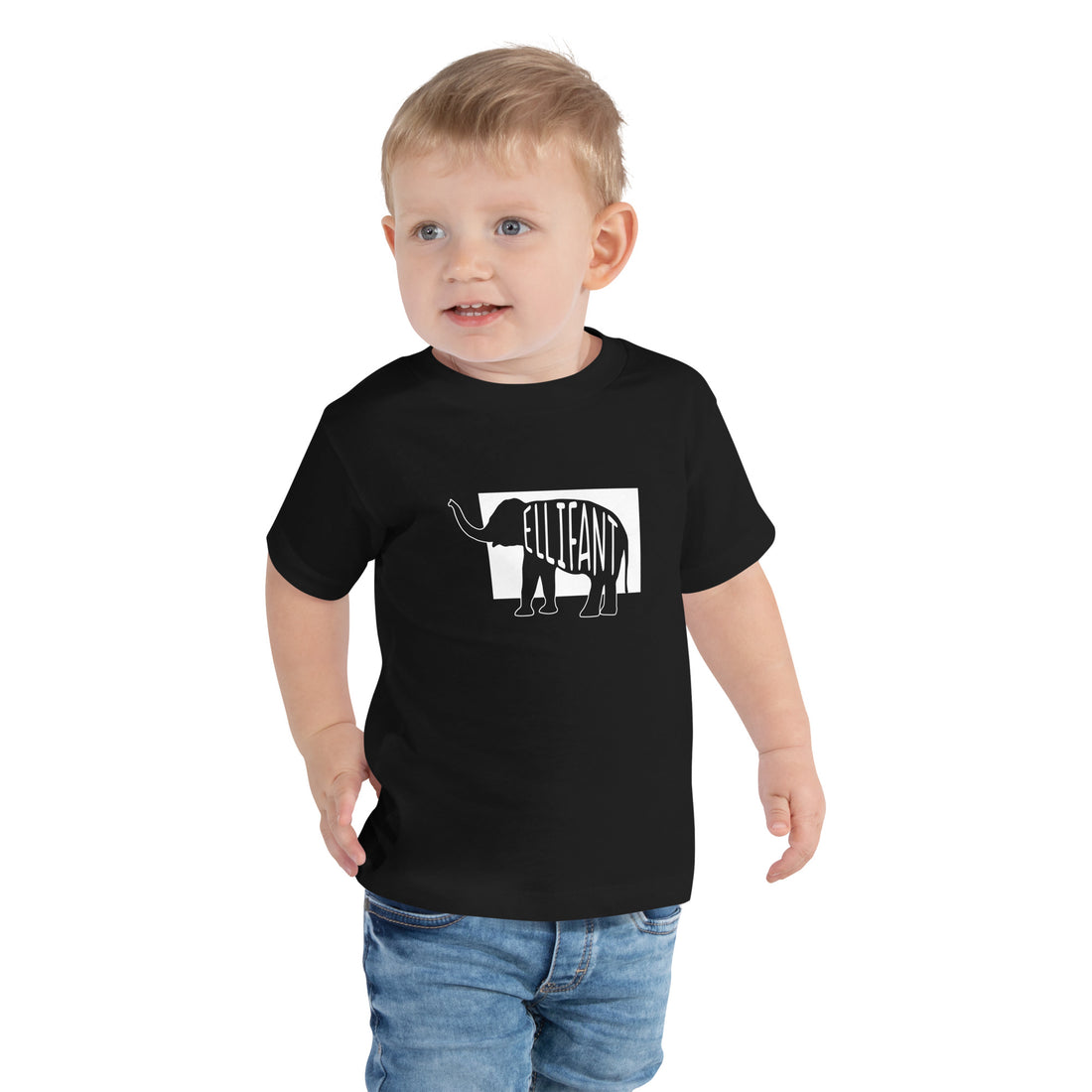 Elephant Ellifant Toddler Short Sleeve Tee Black Welsh