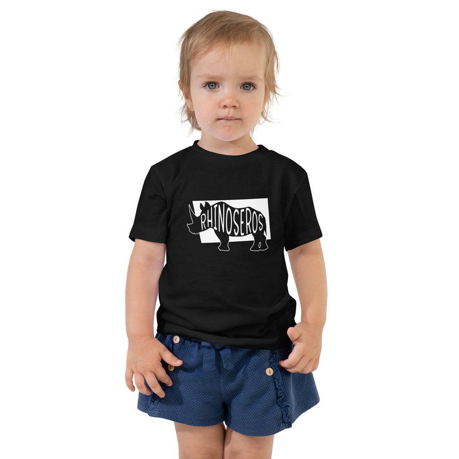 Rhinoceros Rhinoseros Toddler Short Sleeve Tee Black Welsh