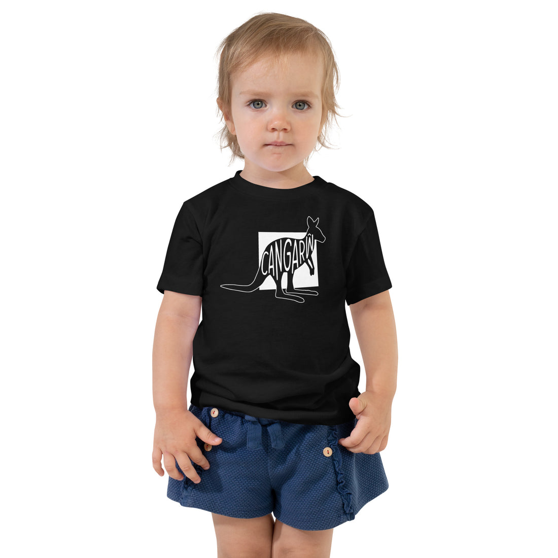 Kangaroo Cangarw Toddler Short Sleeve Tee Black Welsh