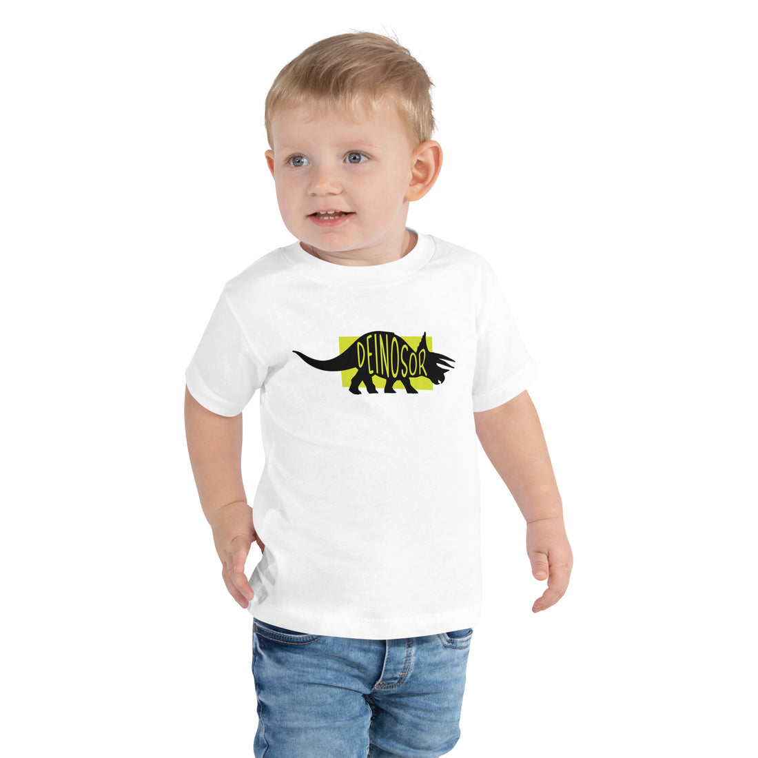 Dinosaur Deinosor Toddler Short Sleeve Tee White Welsh