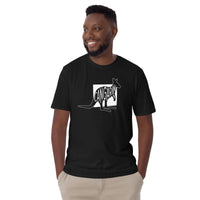 Kangaroo Cangarŵ Short-Sleeve Unisex T-Shirt Black White Welsh