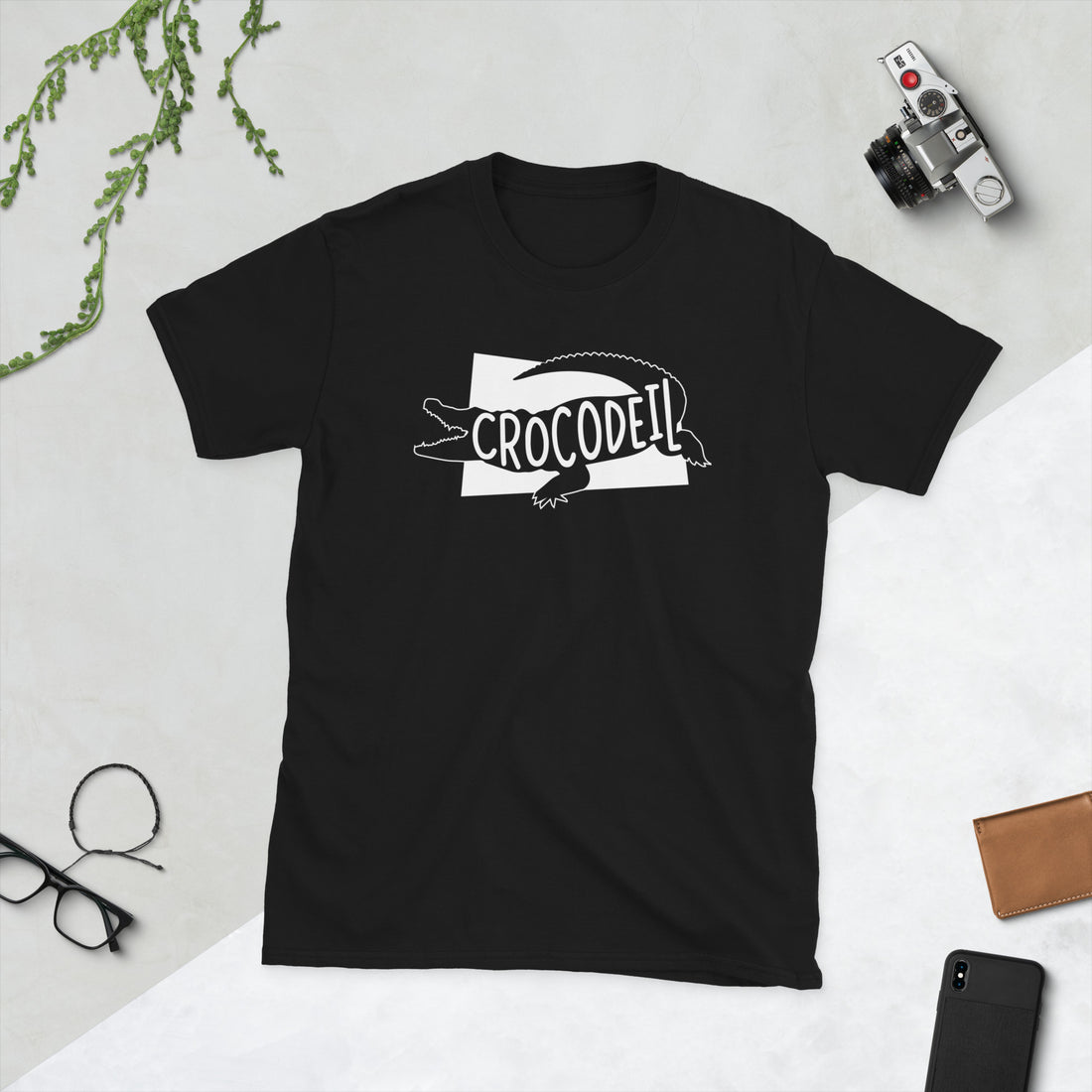 Crocodile Crocodeil Short-Sleeve Unisex T-Shirt Black Welsh