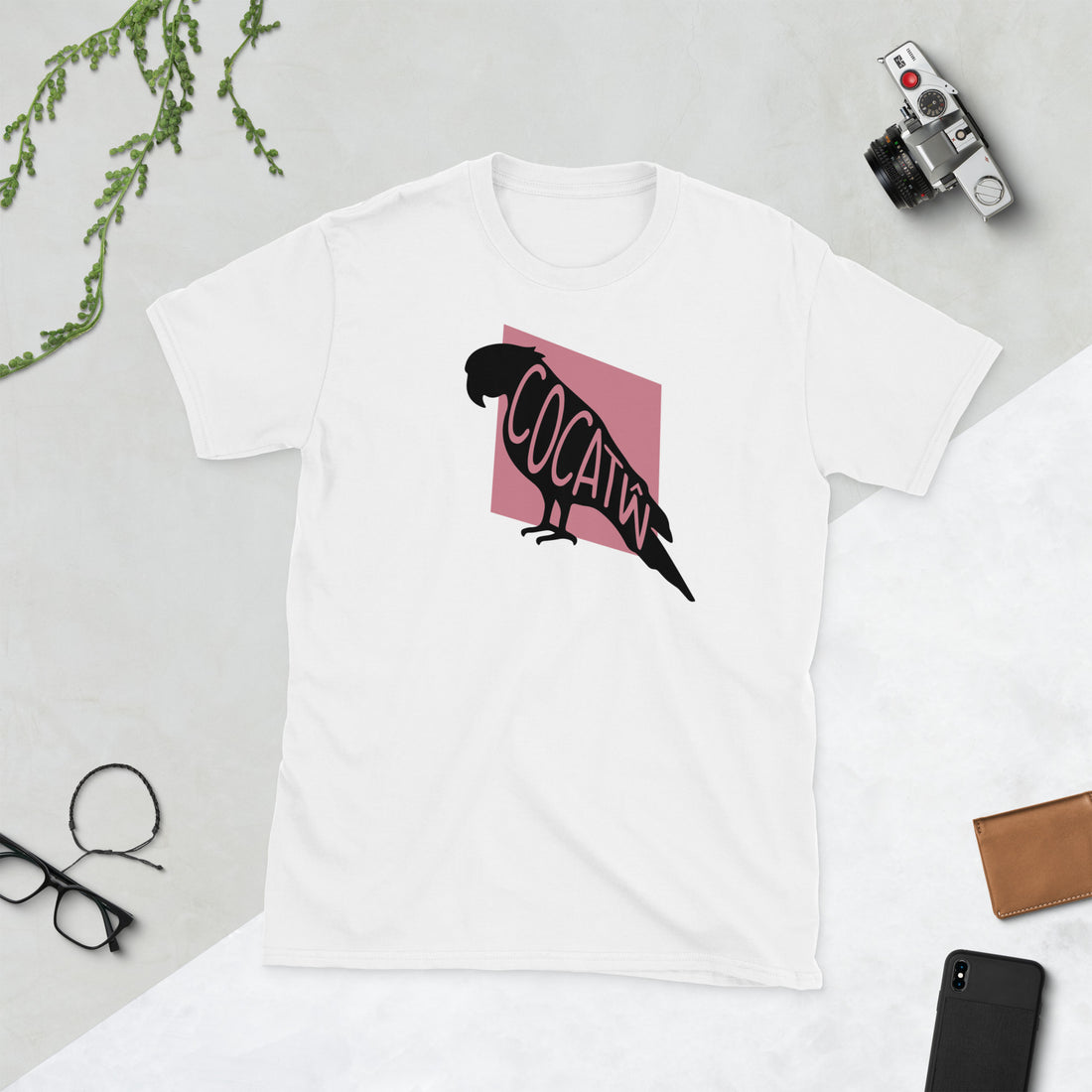 Cockatoo Cockatŵ Short-Sleeve Unisex T-Shirt White Colour Welsh