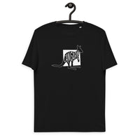 Kangaroo Cangarŵ Unisex Organic Cotton T-shirt Black White - Taffy Tees