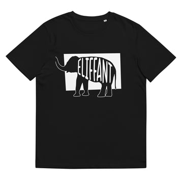 Elephant Eliffant Unisex organic cotton t-shirt Black White Welsh