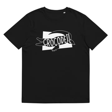 Crocodile Crocodeil Unisex organic cotton t-shirt Black welsh