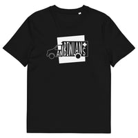 Ambulance Ambiwlans Unisex Organic Cotton T-shirt Black White welsh