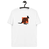 Kangaroo Cangarŵ Unisex Organic Cotton T-shirt White Colour - Taffy Tees