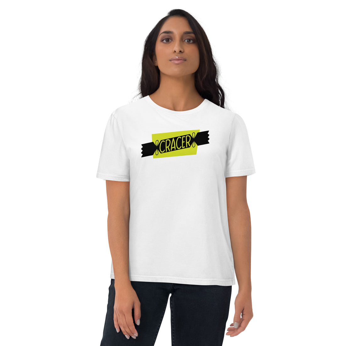 Christmas Cracker Cracer Unisex organic cotton t-shirt Welsh White - Taffy Tees