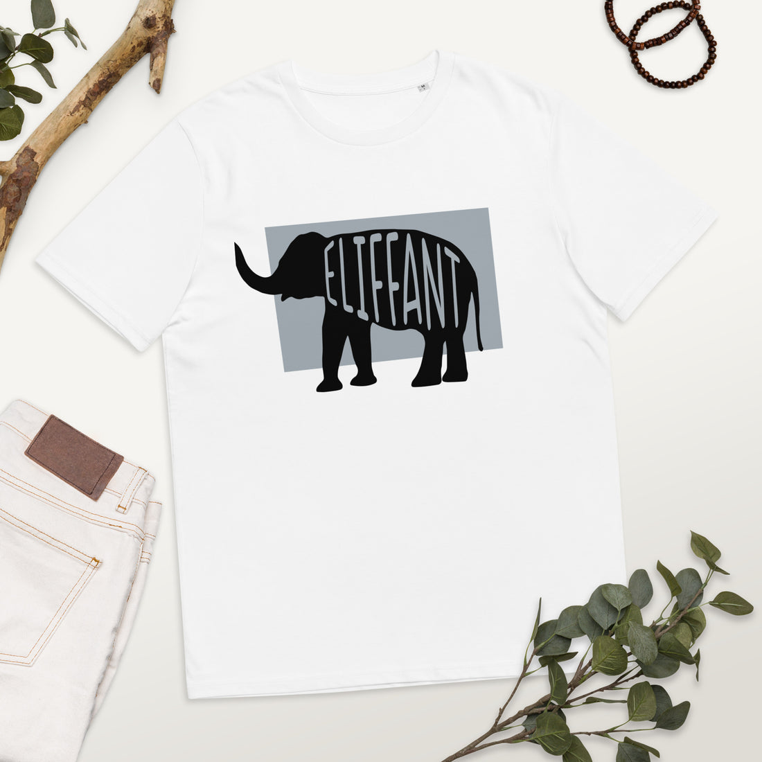 Elephant Eliffant Unisex organic cotton t-shirt Welsh White