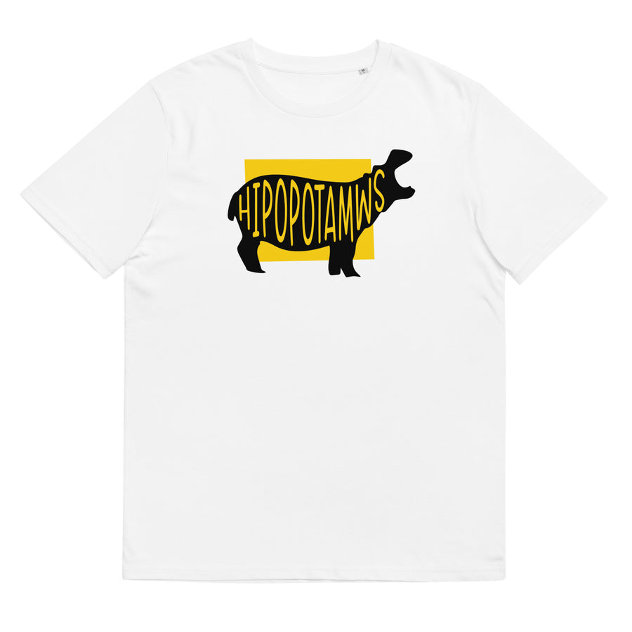 Hippopotamus Hipopotamws Unisex Organic Cotton T-shirt White Colour