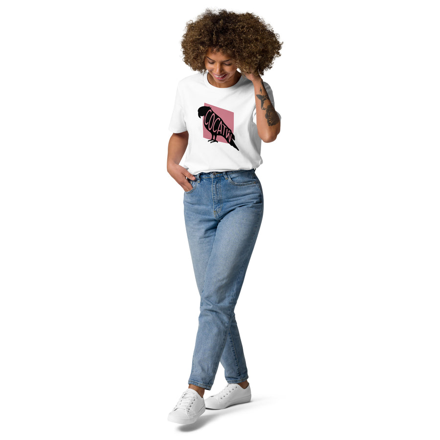 Cockatoo Cocatŵ Unisex organic cotton t-shirt white colour welsh