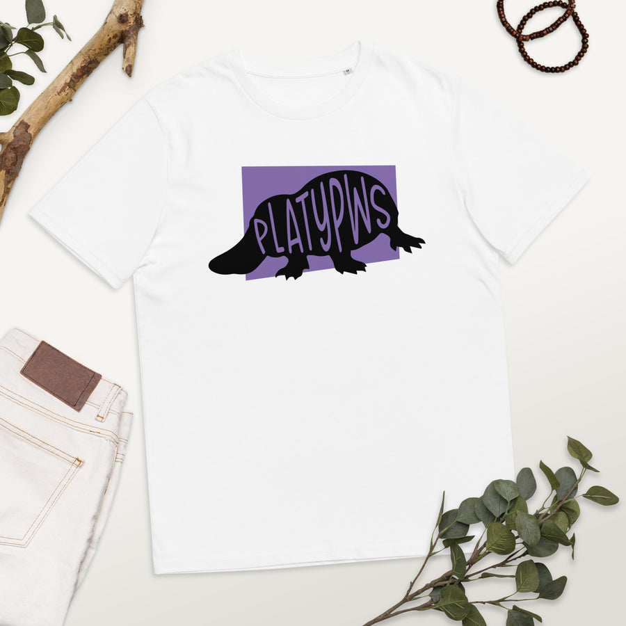 Platypus Platypws Unisex organic cotton t-shirt white colour welsh