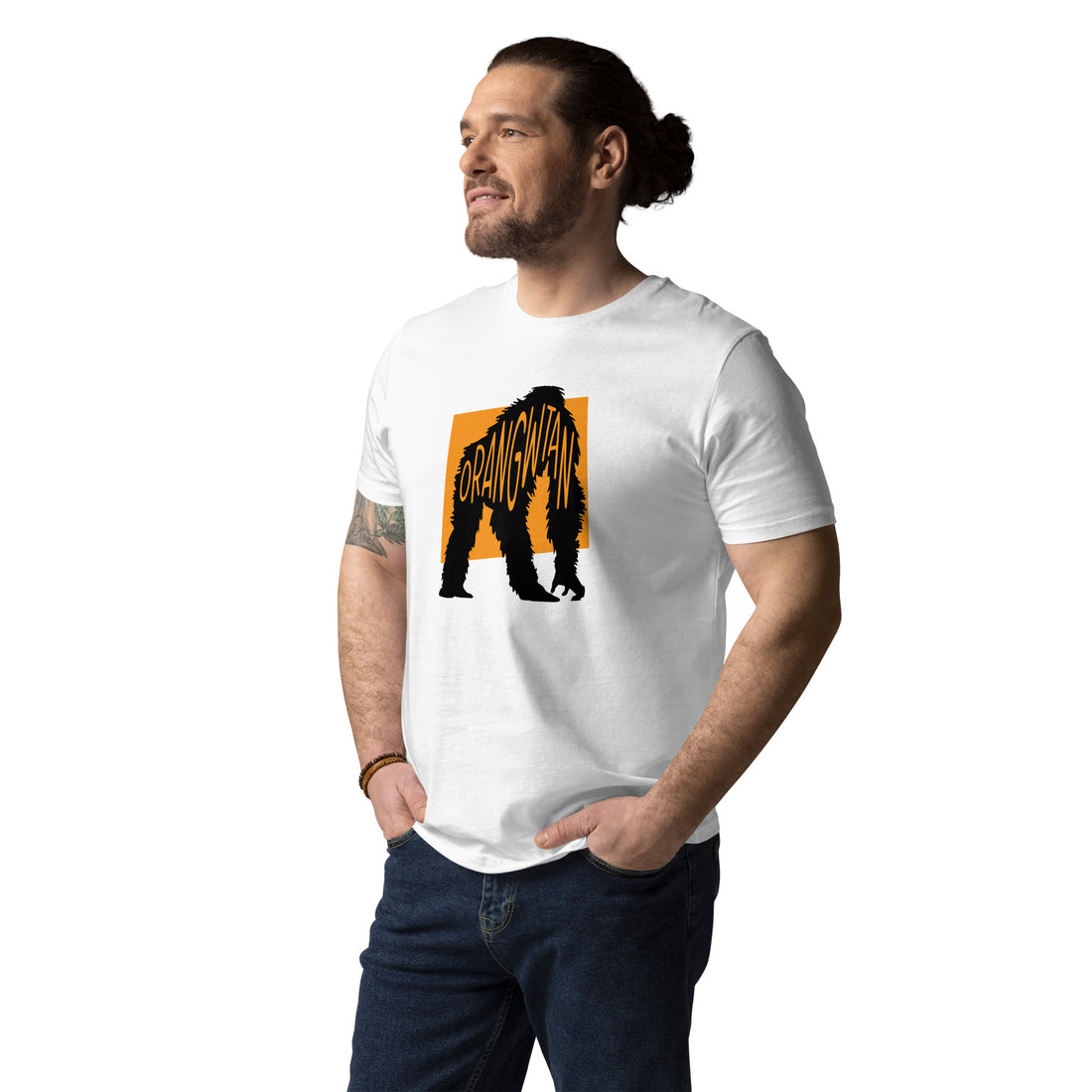 Orangutan Orangwtan Unisex Organic Cotton T-shirt White Welsh