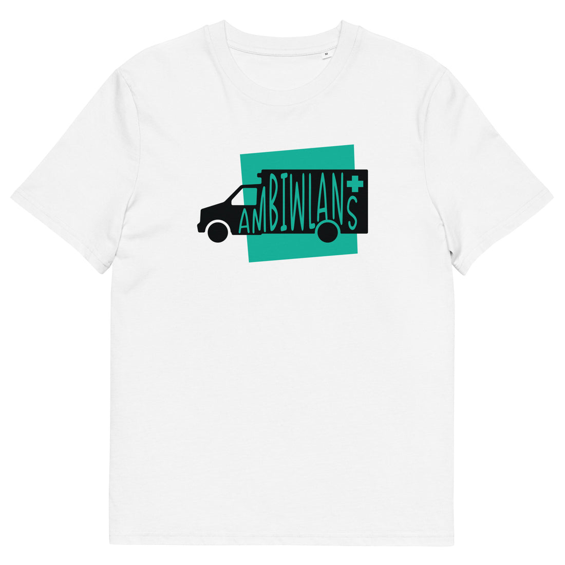 Ambulance Ambiwlans Unisex Organic Cotton T-shirt White Colour