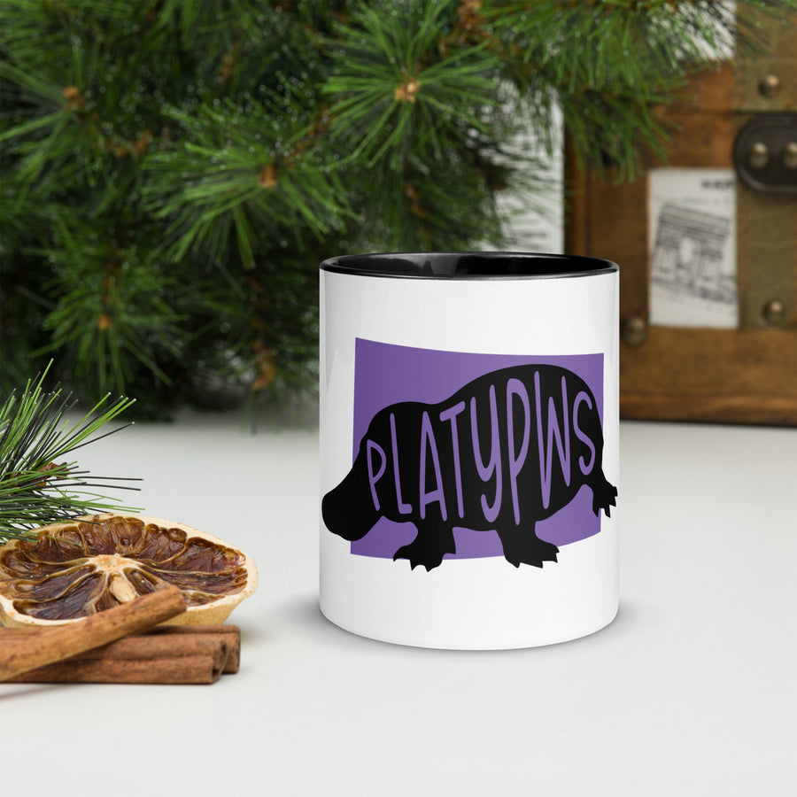 Platypus Platypws Mug with Colour Inside Welsh