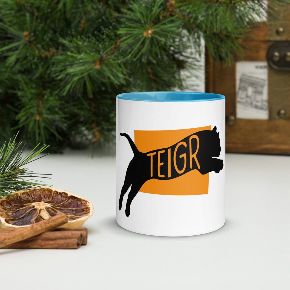 Tiger Teigr Mug with Colour Inside Welsh