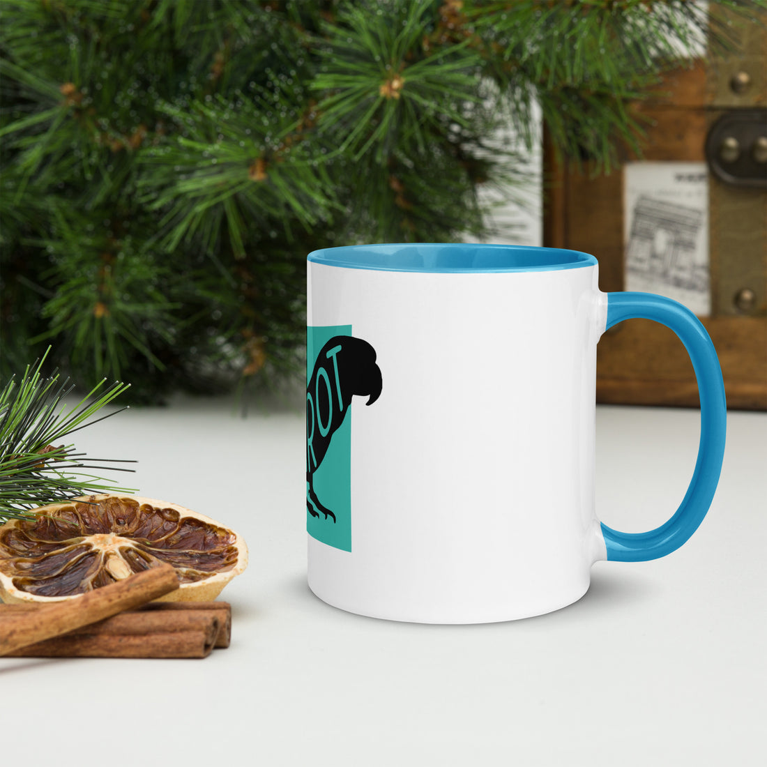 Parrot Parot Mug with Colour Inside Welsh