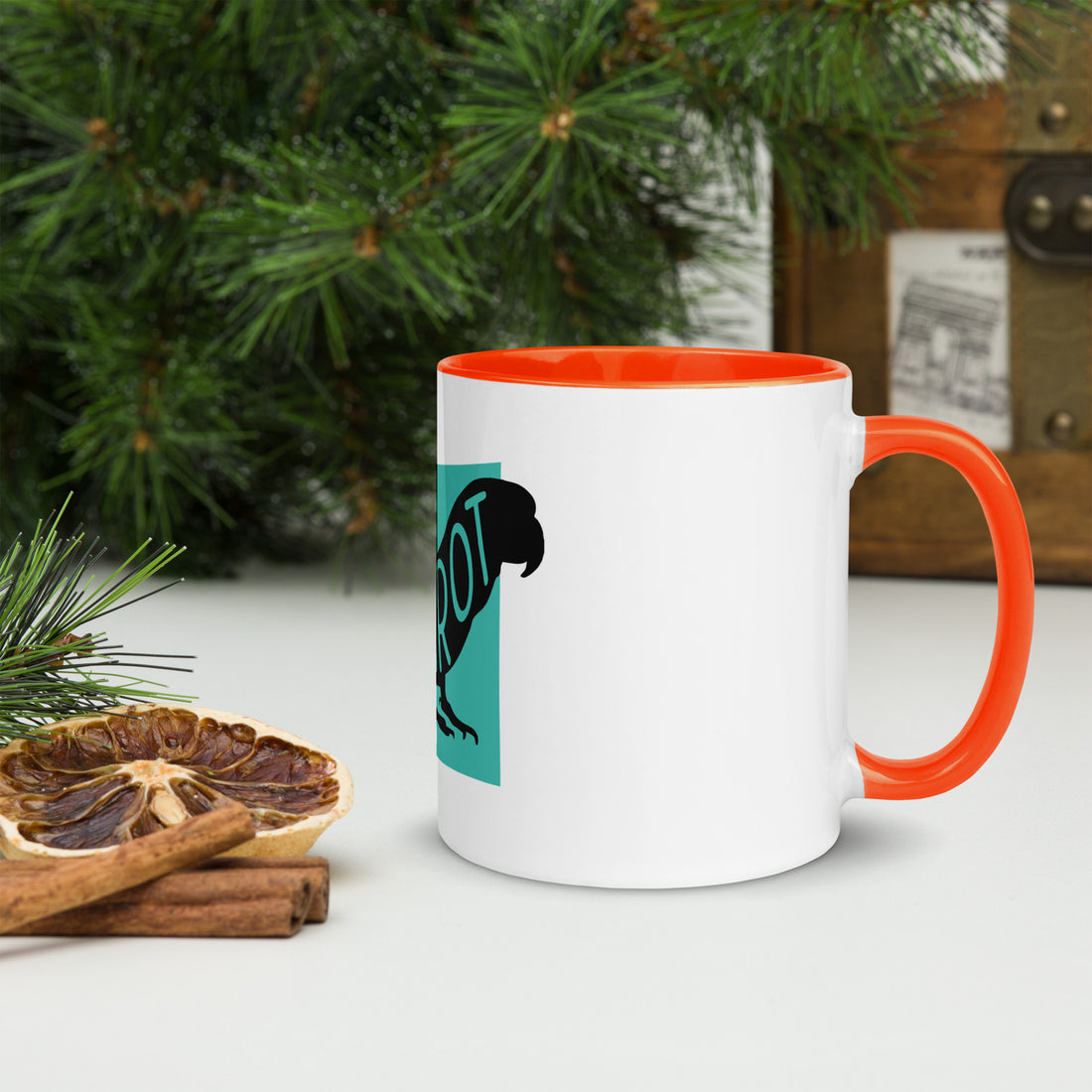 Parrot Parot Mug with Colour Inside Welsh