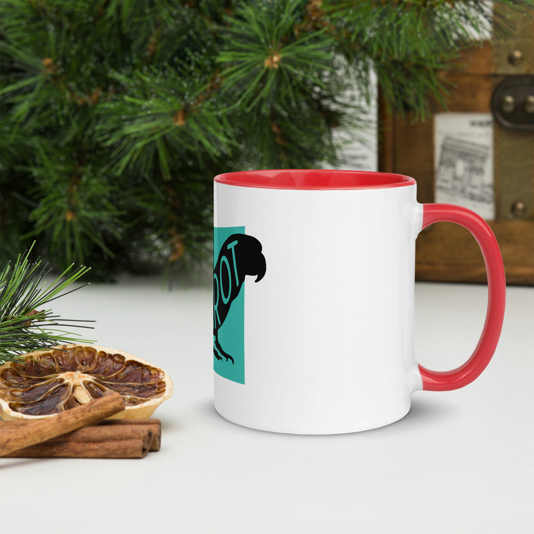 Parrot Parot Mug with Colour Inside Welsh